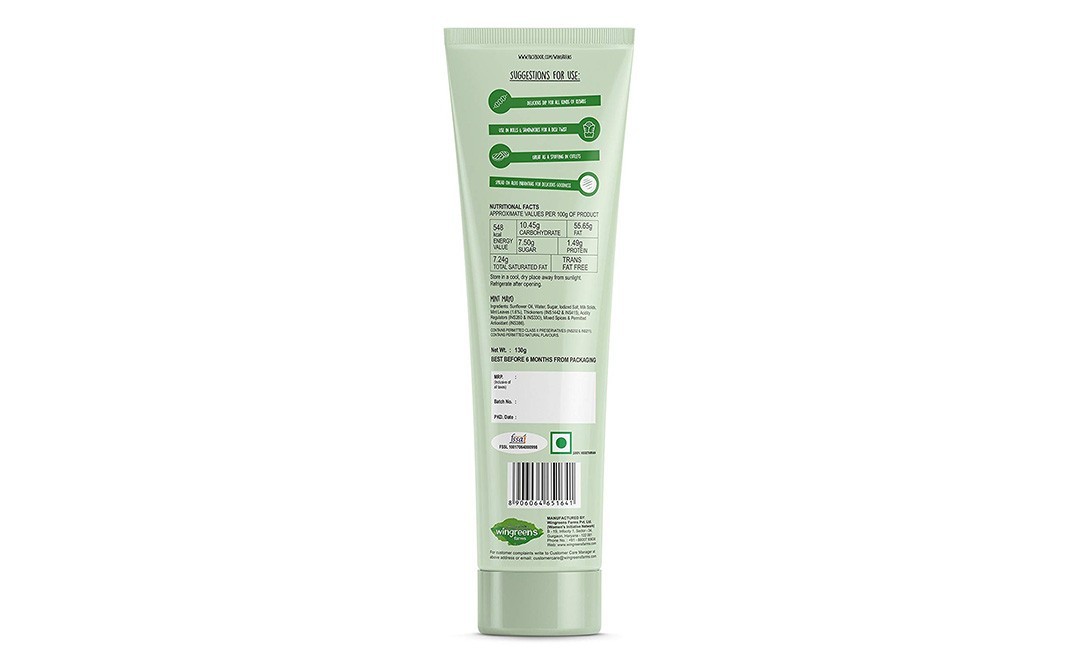 Wingreens Farms Mint Mayo    Tube  130 grams